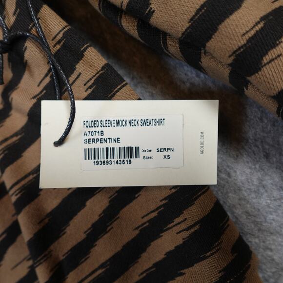 AGOLDE Sweater Womens Extra Small NWT Folded Sleeve Sweatshirt Serpentine Crew - Picture 3 of 11